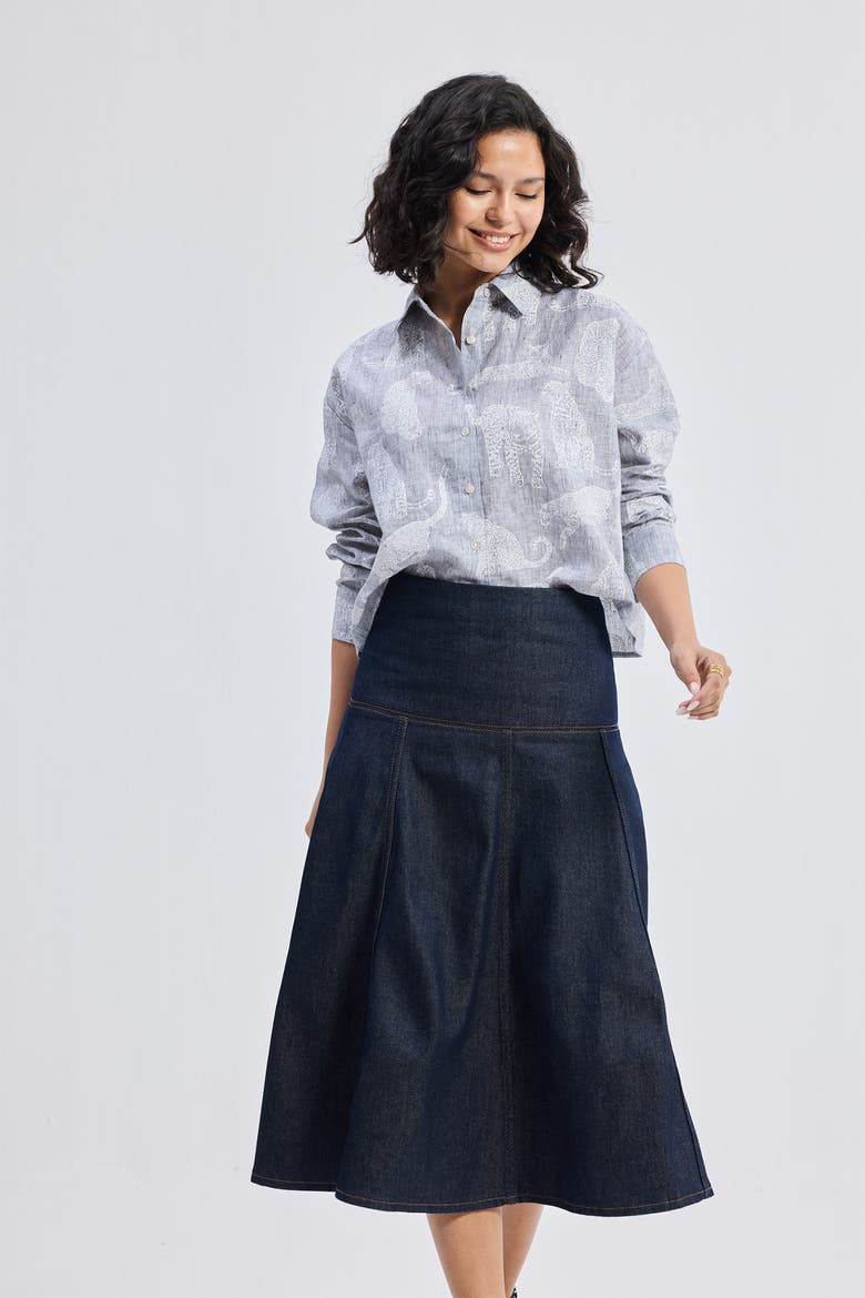 Oversized Boxy-Fit Shirt, Alternate, color, Silver