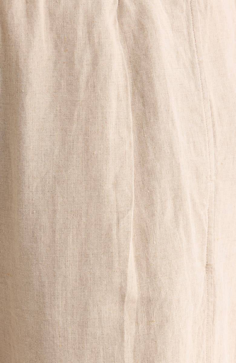 Eileen Fisher Pleated Organic Linen Ankle Lantern Pants, Alternate, color, Undyed Natural