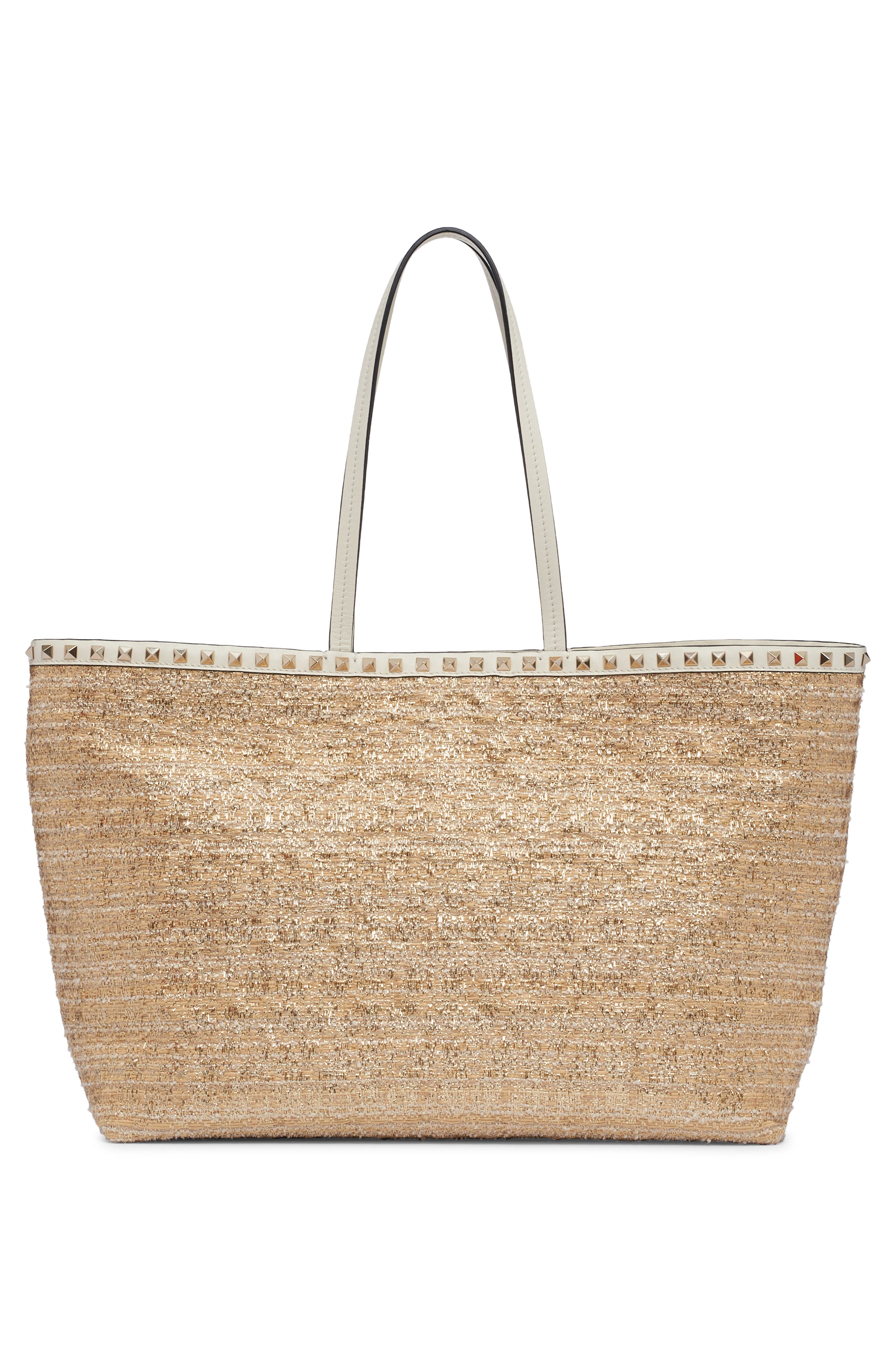 Valentino Garavani Rockstud Metallic Bouclé Tote, Alternate, color, 