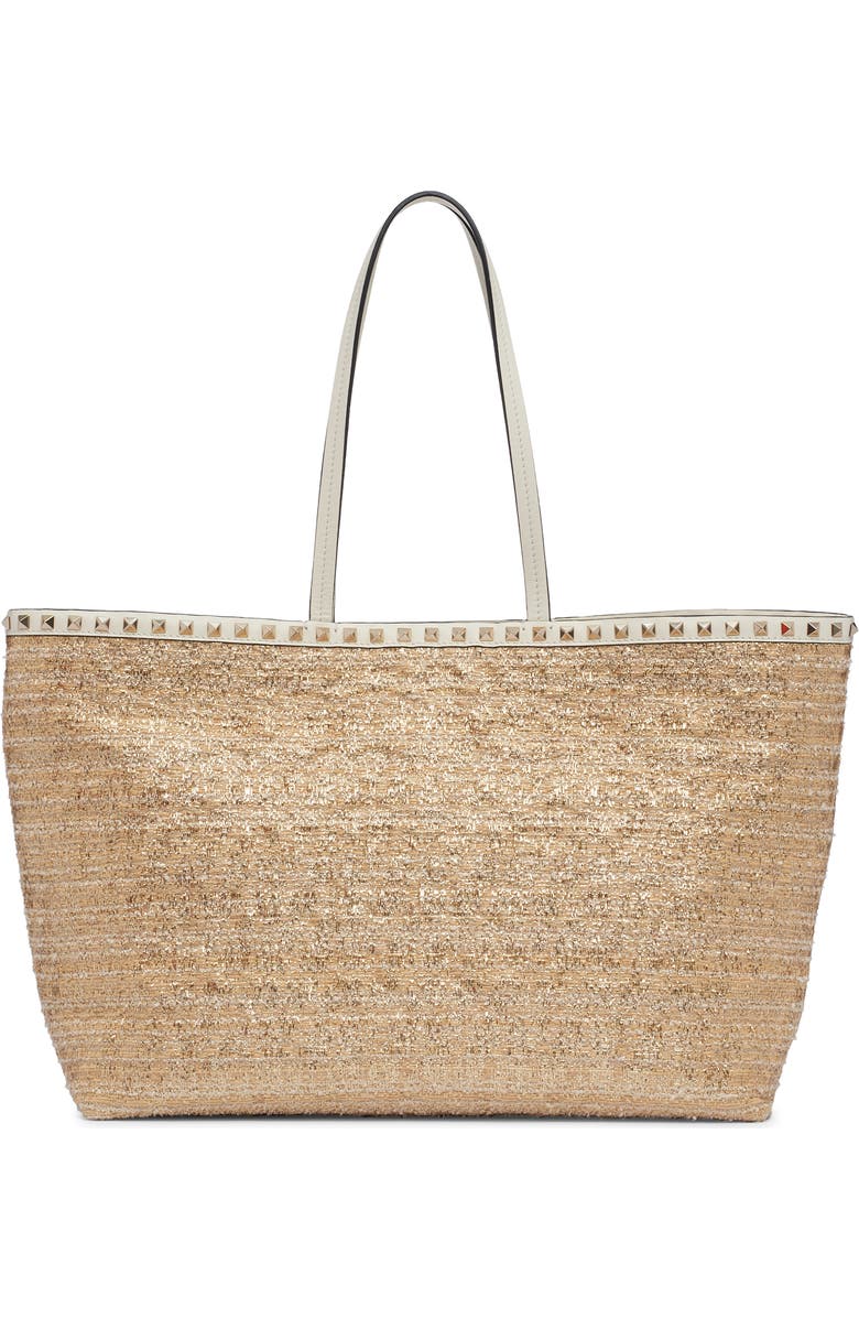 Valentino Garavani Rockstud Metallic Bouclé Tote, Alternate, color,