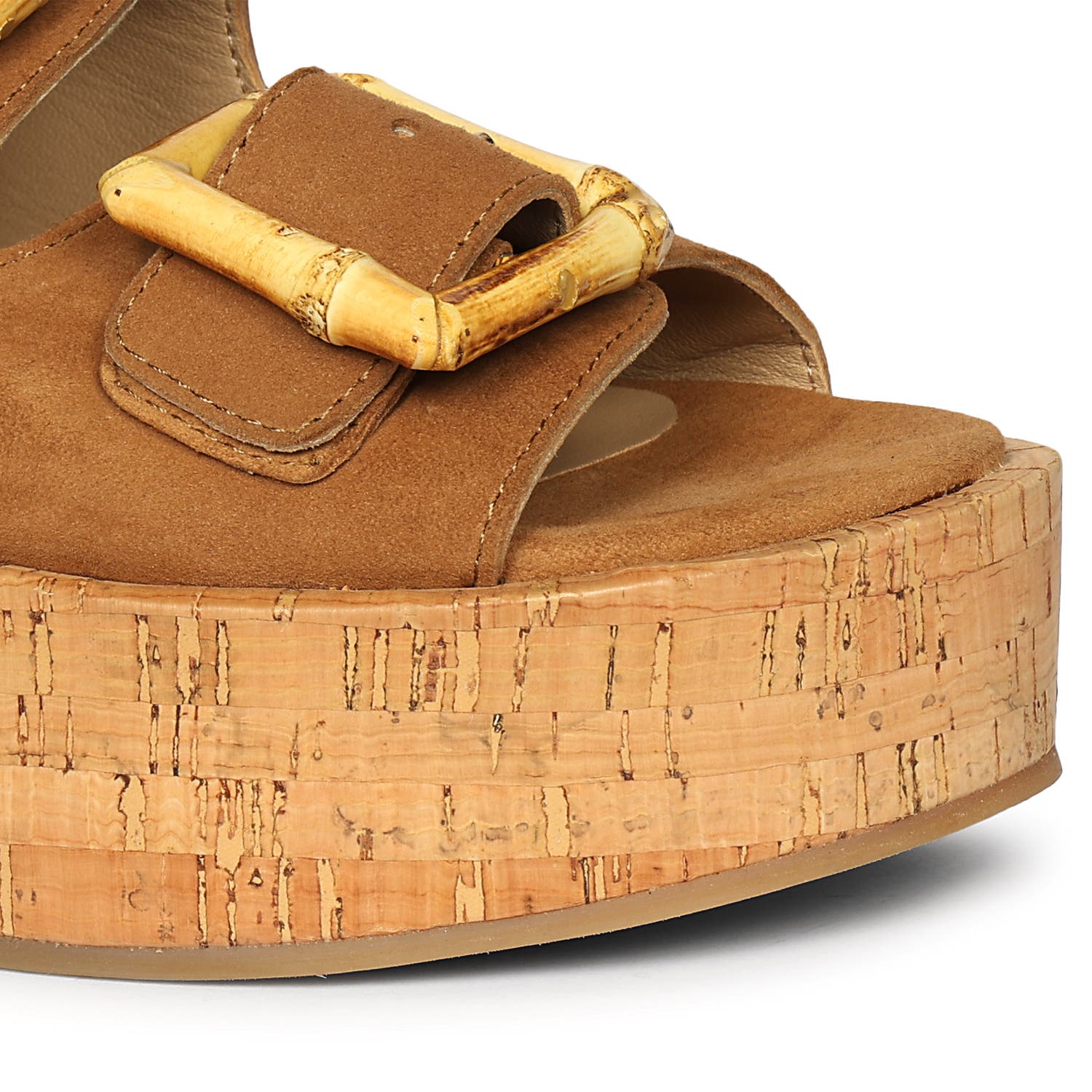 Jelavu Corkie Wedge Cork Sandals With Double Suede Strap, Alternate, color, Cognac