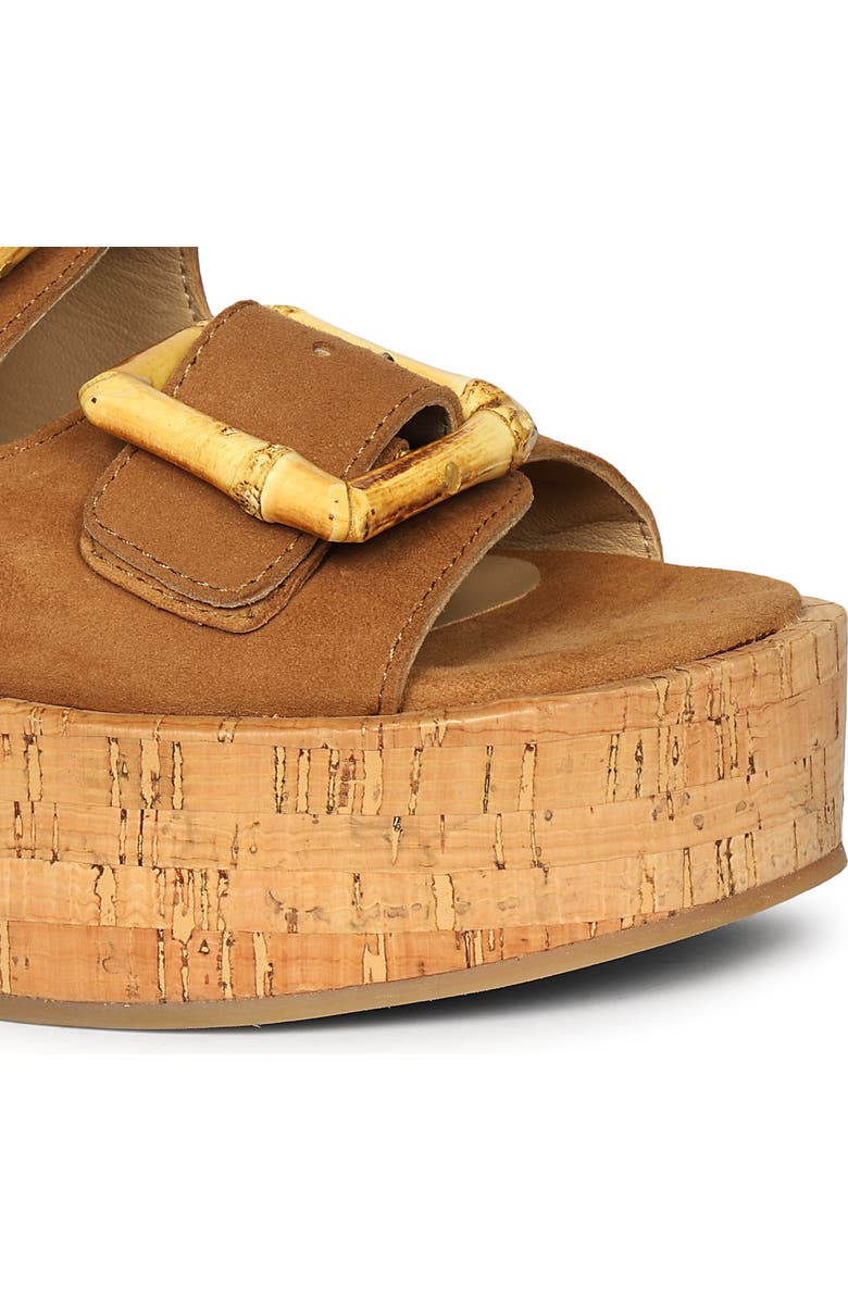 Jelavu Corkie Wedge Cork Sandals With Double Suede Strap, Alternate, color, Cognac