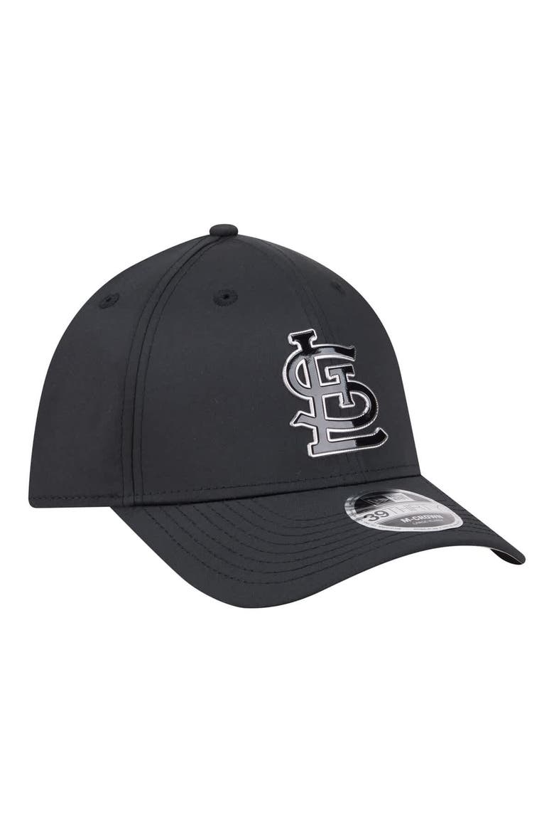 Men's New Era  Black St. Louis Cardinals Metallic 39THIRTY M-Crown Flex Hat, Alternate, color, Black