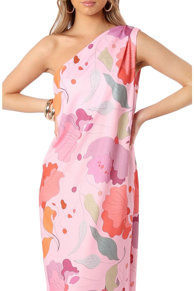 Tillie Floral One-Shoulder Maxi Dress, Alternate, color, PINK FLORAL