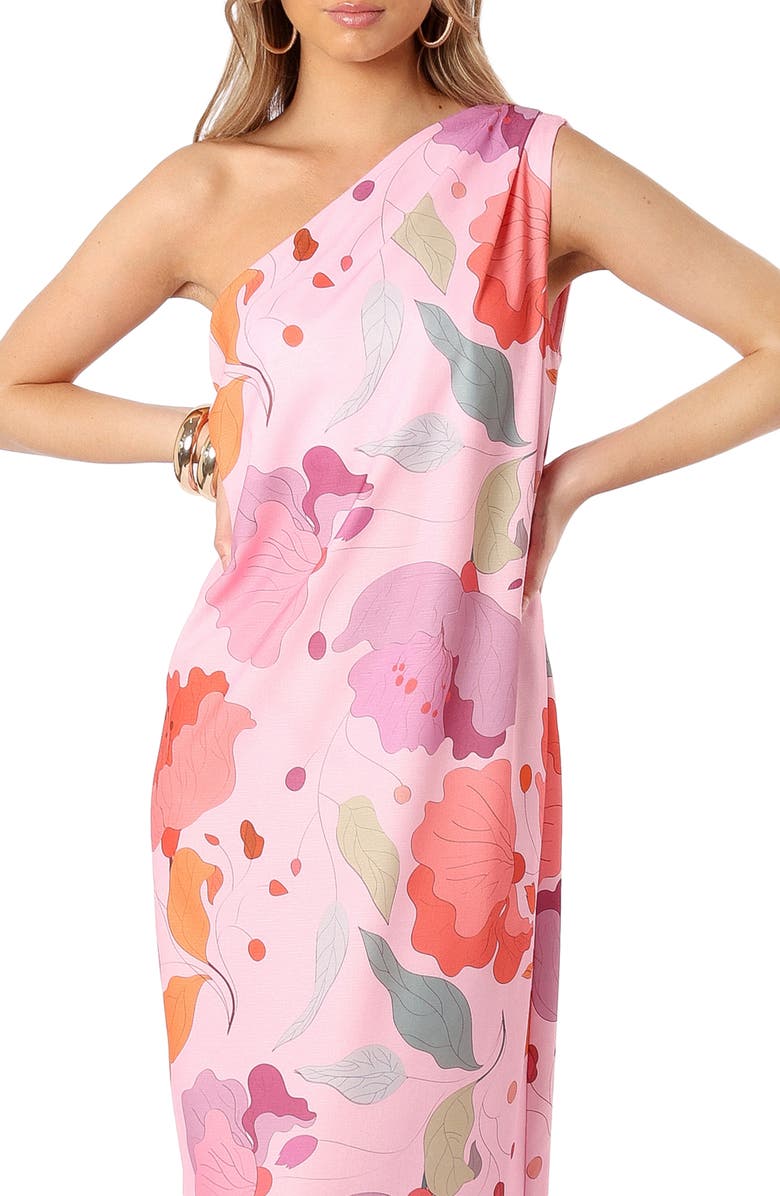 Petal & Pup Tillie Floral One-Shoulder Maxi Dress, Alternate, color, Pink Floral