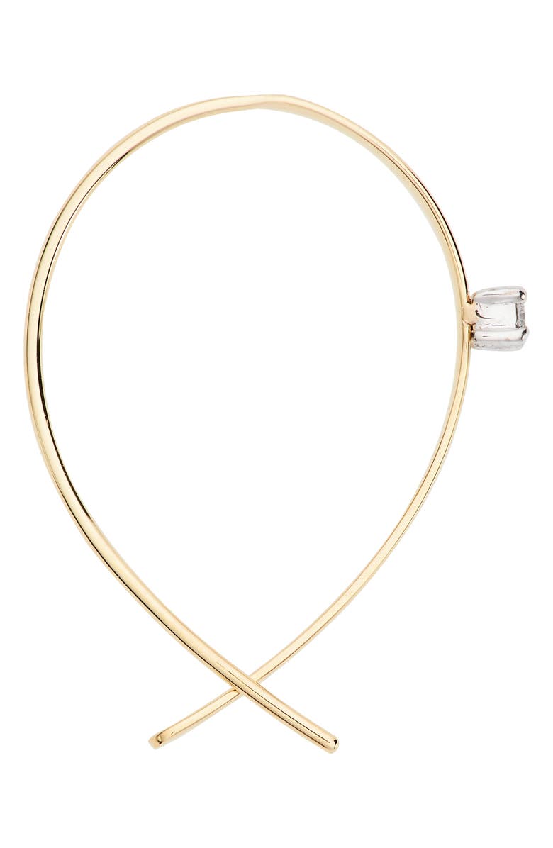 LANA Jewelry Solo Mini Upside Down Diamond Hoop Earrings, Alternate, color,