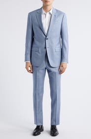 Emporio Armani Light Blue Mélange Wool Suit