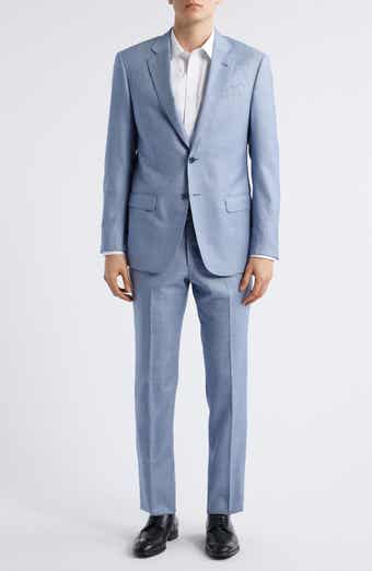Emporio Armani Light Blue Mélange Wool Suit