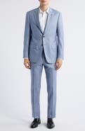 Emporio Armani Light Blue Mélange Wool Suit