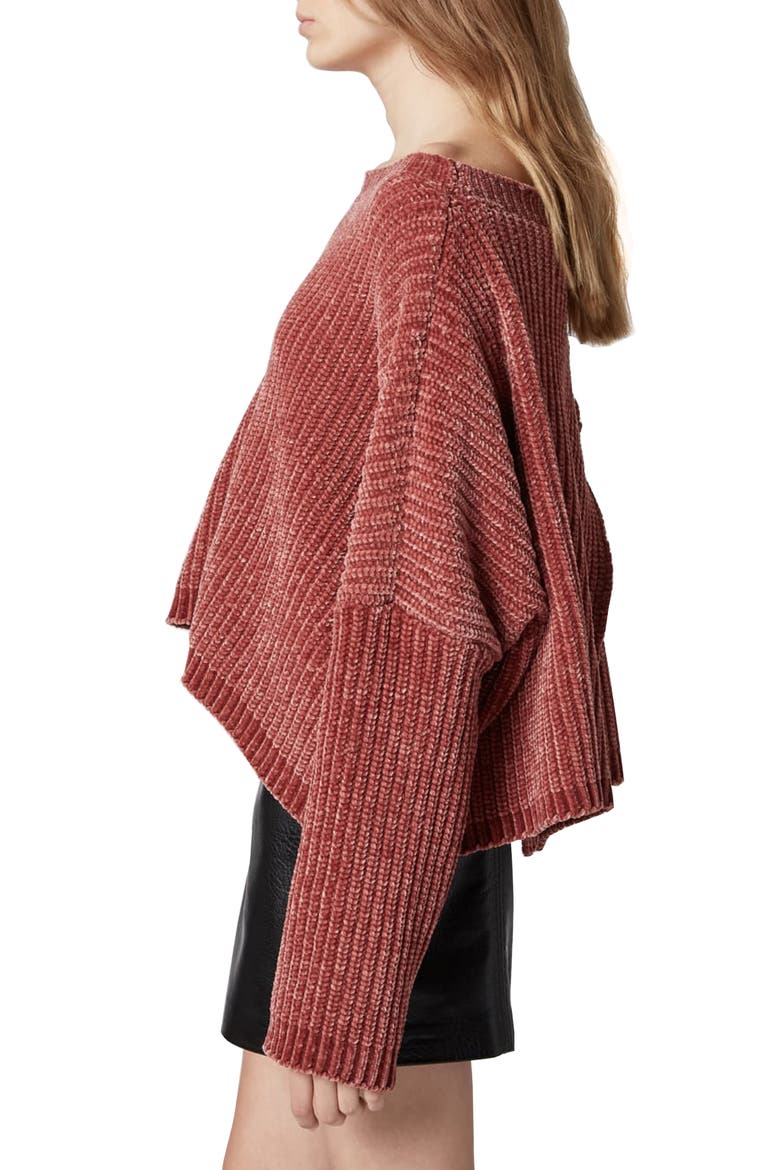 Chenille Off the Shoulder Sweater, Alternate, color, ROSE QUARTZ