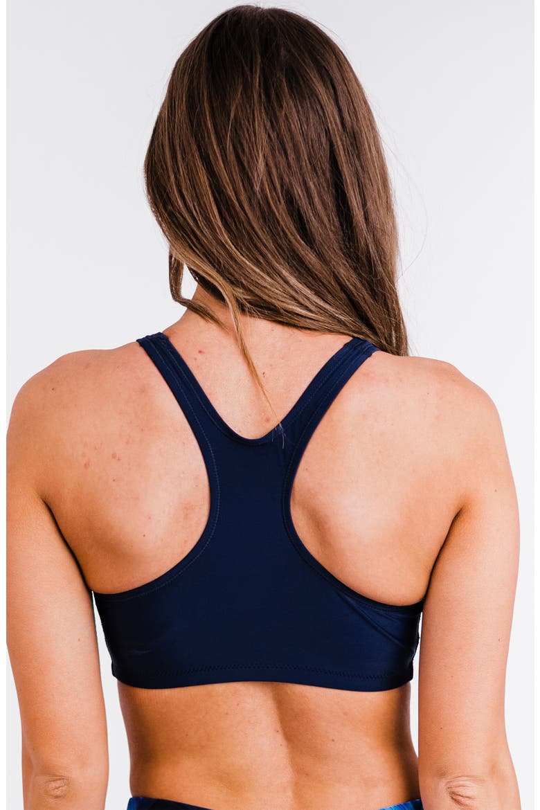 Racerback Swim Bra With Removable Cups, Alternate, color, Navy