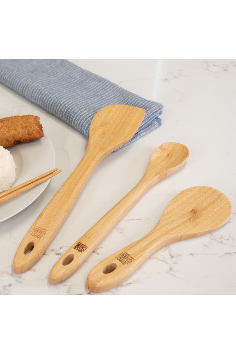 Burnished Wok Utensils, 3-Piece Stir Fry Set, Alternate, color, Bamboo