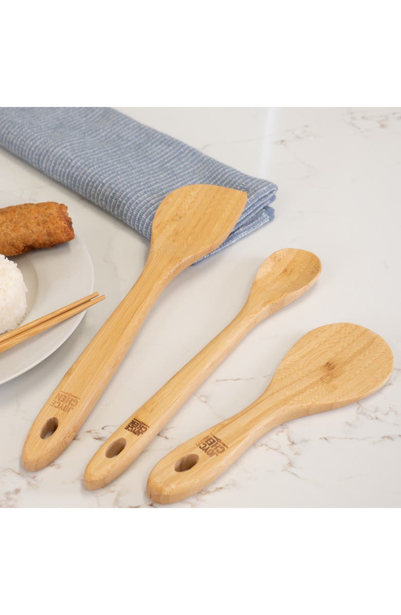 JOYCE CHEN Burnished Wok Utensils, 3-Piece Stir Fry Set, Alternate, color, Bamboo