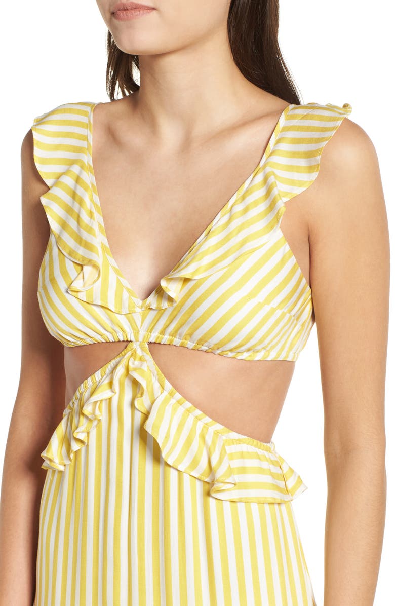 4SI3NNA Cutout Ruffle Maxi Dres, Alternate, color, 