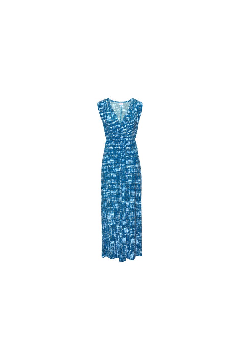 Print V-Neck Maxi Dress, Alternate, color, Blue-Printed