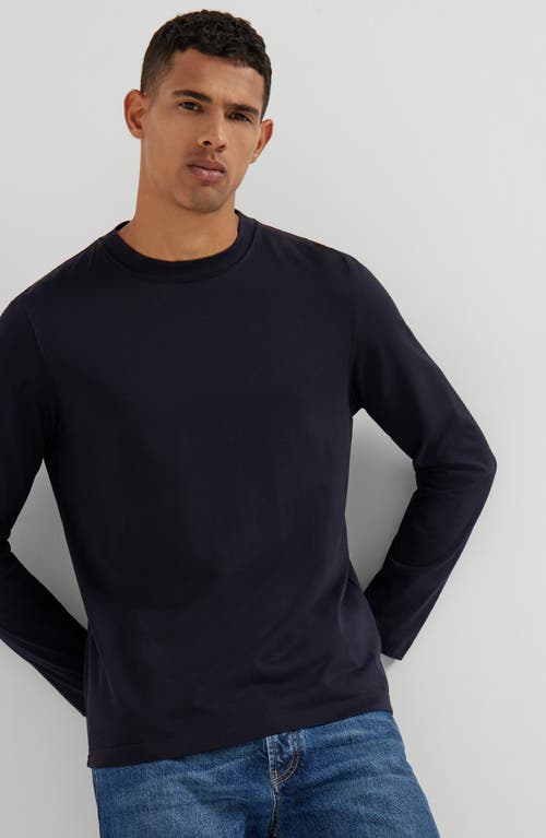 Brunello Cucinelli Round Collar And Long-sleeved T-shirt In Blue