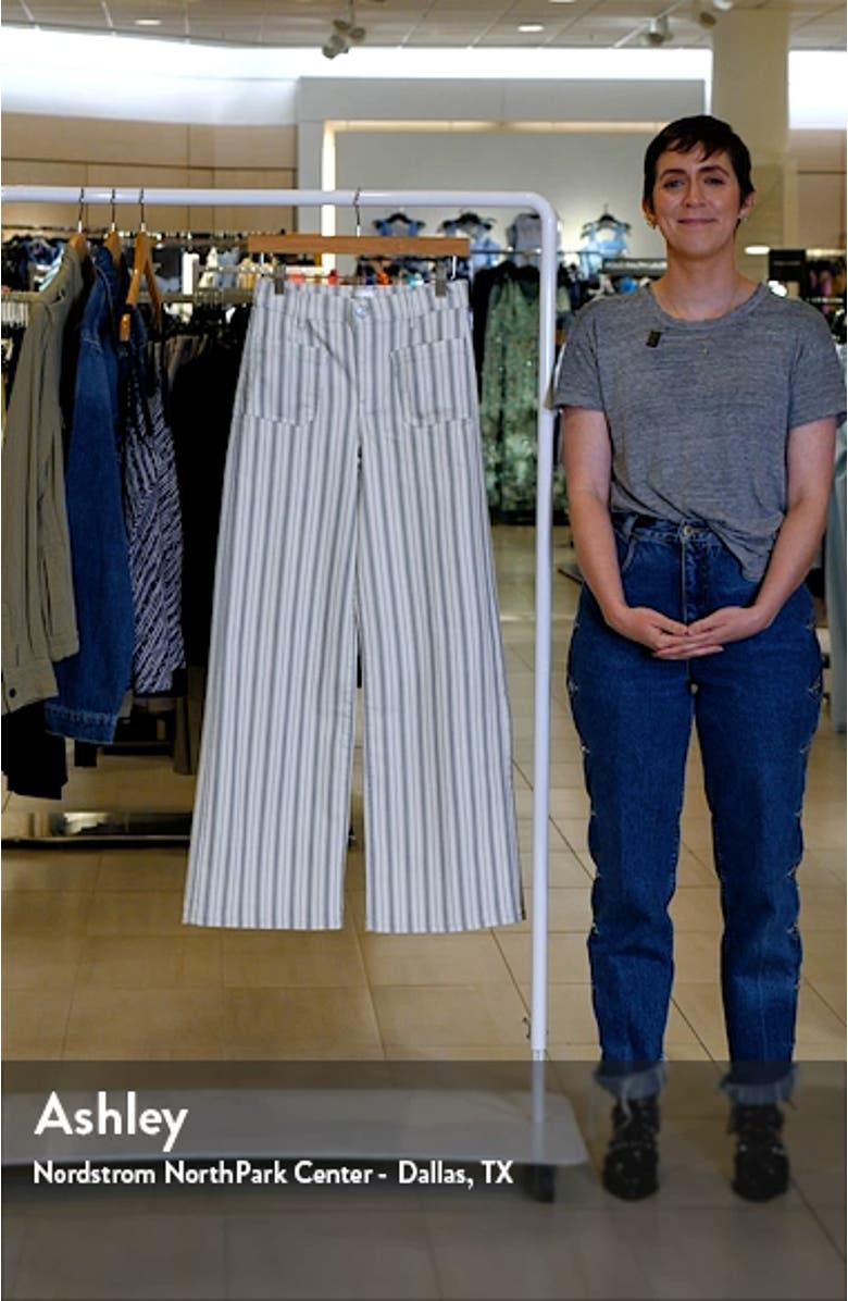 Le Slim Stripe Palazzo High Waist Wide Leg Jeans, sales video thumbnail