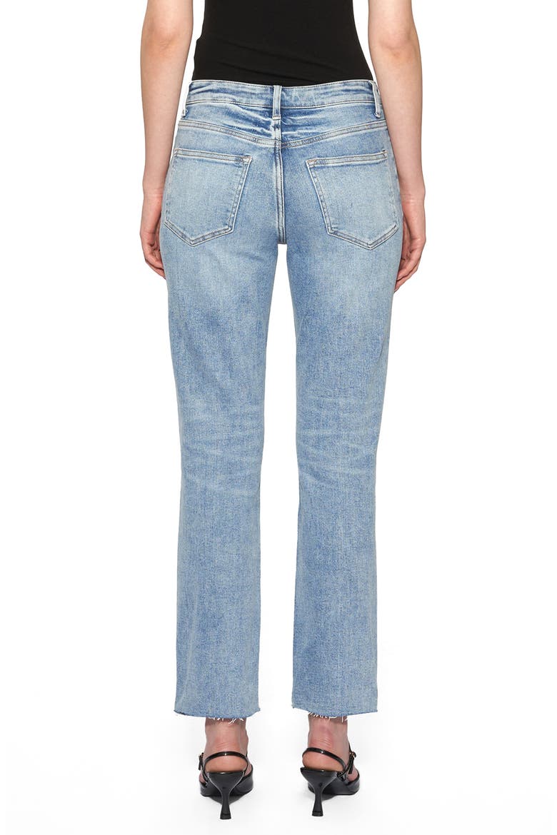 High Waist Ripped Straight Leg Jeans, Alternate, color, LIGHT BLUE