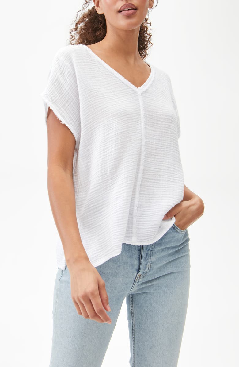 Michael Stars Draya V-Neck T-Shirt, Alternate, color, White