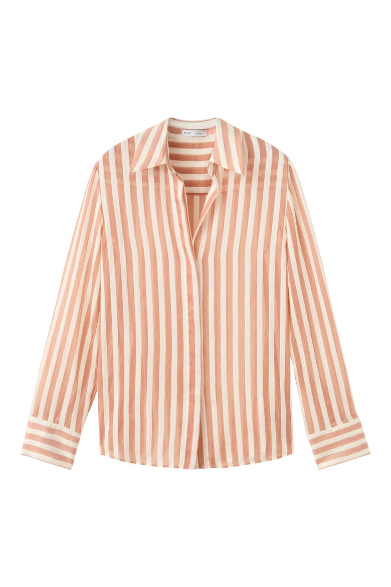 Stripe Woven Shirt, Main, color, ORANGE BROWN
