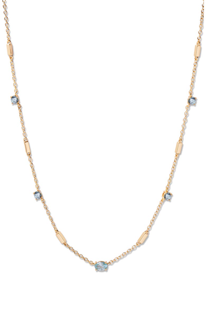 Brenna Birthstone Station Necklace, Main, color, GOLD MARCH