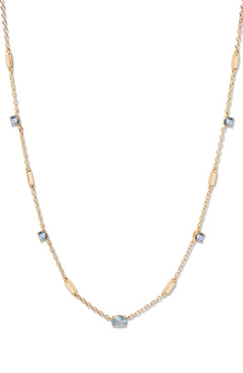 Brenna Birthstone Station Necklace