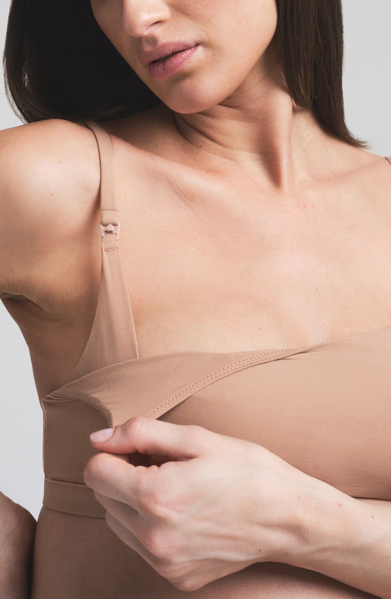 SKIMS Fits Everybody Maternity/Nursing Bra, Alternate, color, Sienna