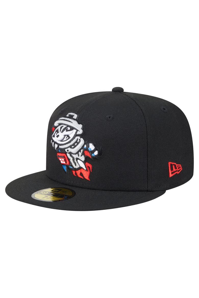 Men's New Era  Black Rocket City Trash Pandas Authentic Collection 59FIFTY Fitted Hat, Main, color, Black