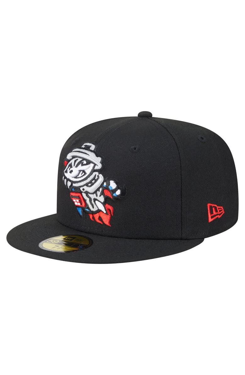 New Era Men's New Era Black Rocket City Trash Pandas Authentic Collection 59FIFTY Fitted Hat, Main, color, Black