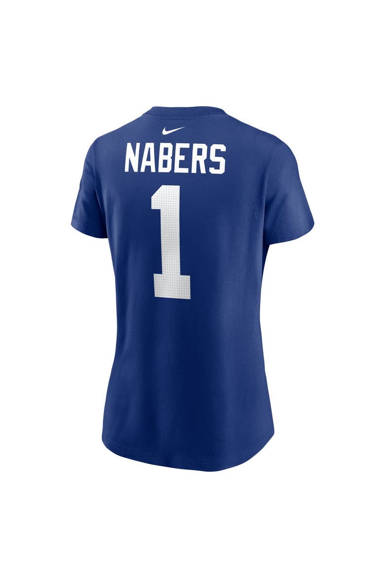 Women's Nike Malik Nabers Royal New York Giants  Name & Number T-Shirt, Alternate, color, Royal