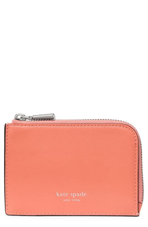 mini smooth leather zip card case