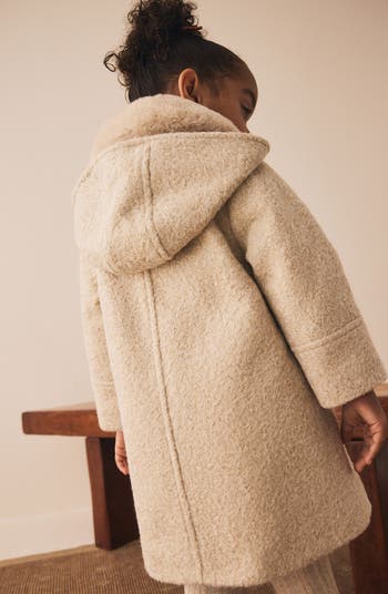Kids' Faux Fur Collar Coat