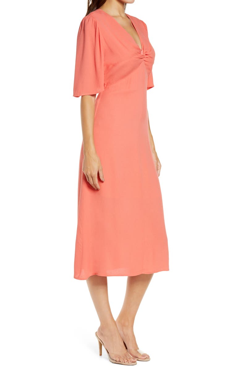 Chelsea28 Twist Front Midi Dress, Alternate, color, 