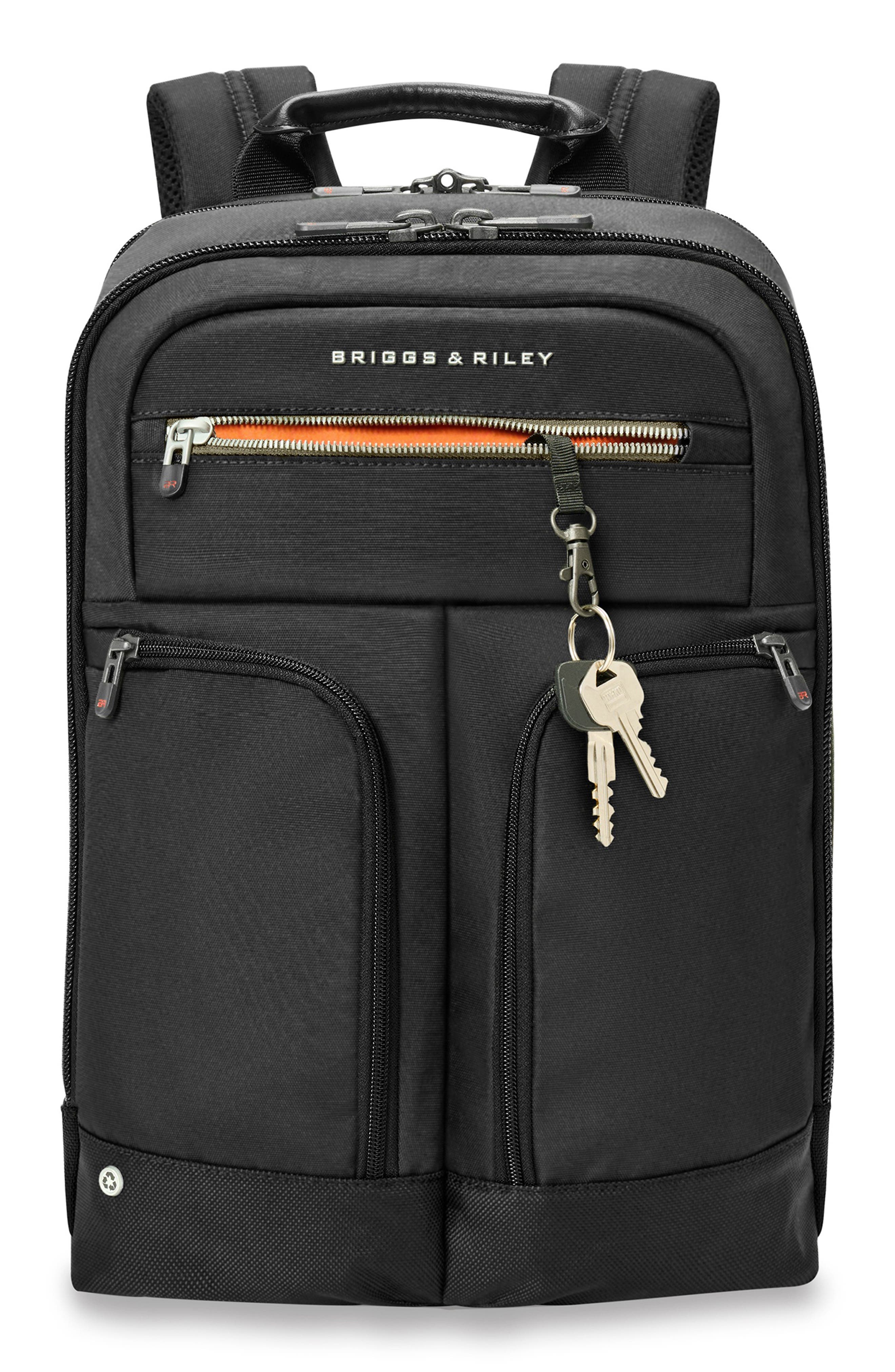 Briggs & Riley HTA Slim Expandable Backpack, Alternate, color, Black