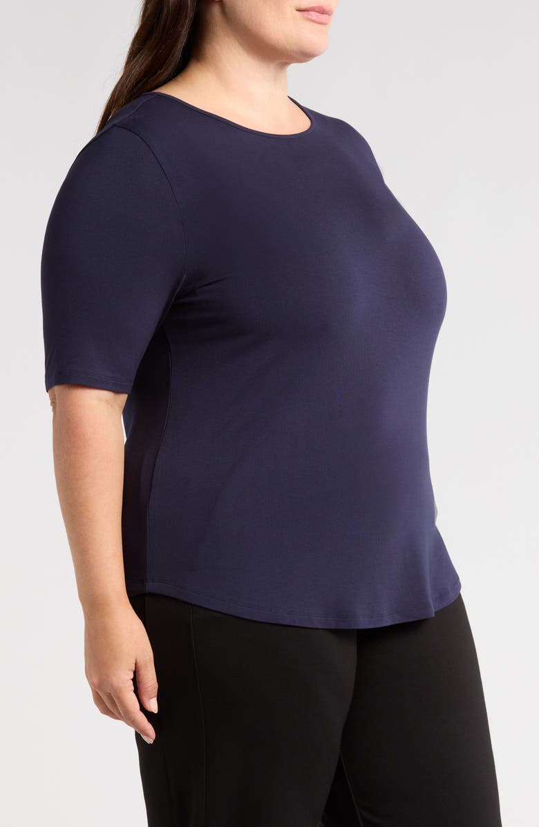 Universal Standard Lily Liquid Jersey Crewneck Top, Alternate, color, Midnight