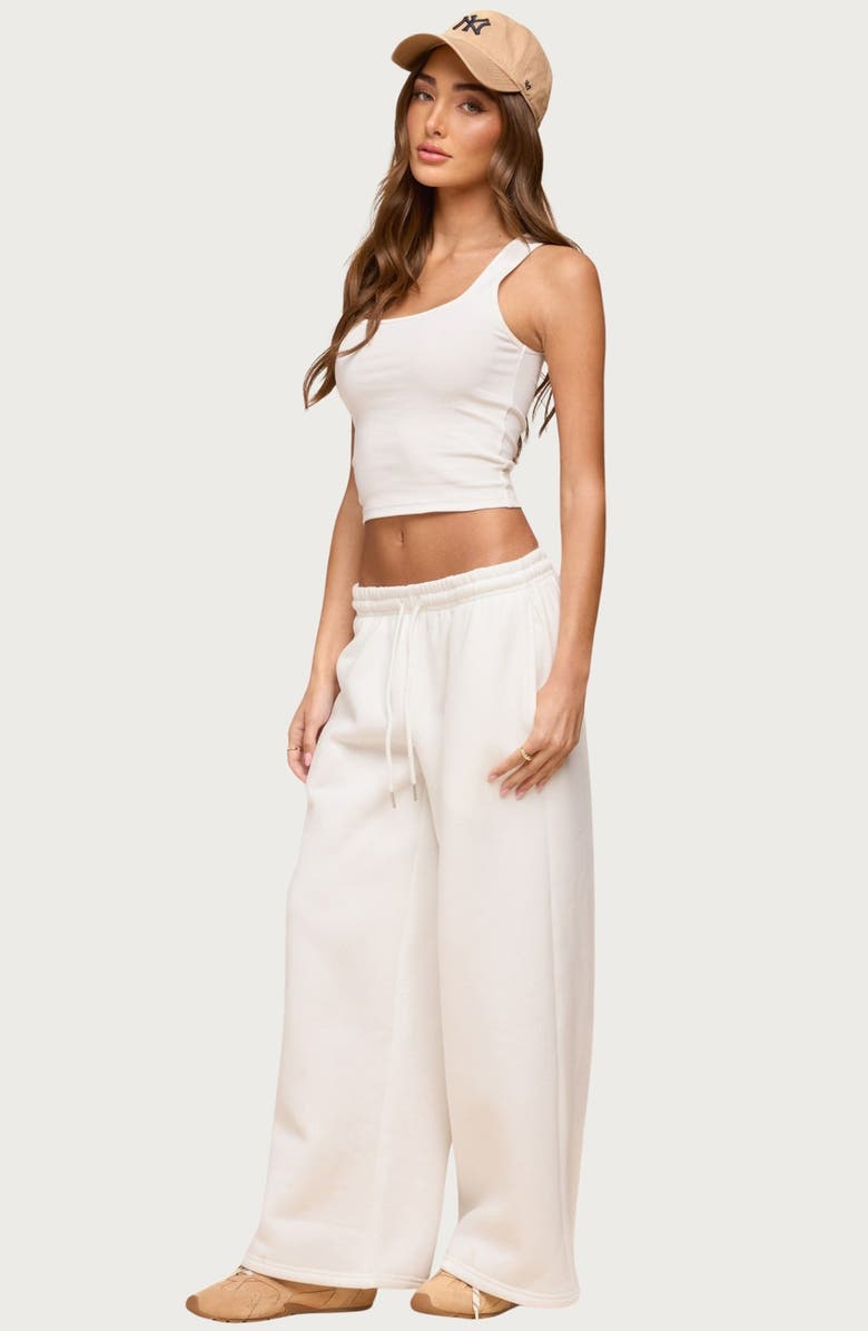 EDIKTED Linda Rib Scoop Neck Tank, Alternate, color, White