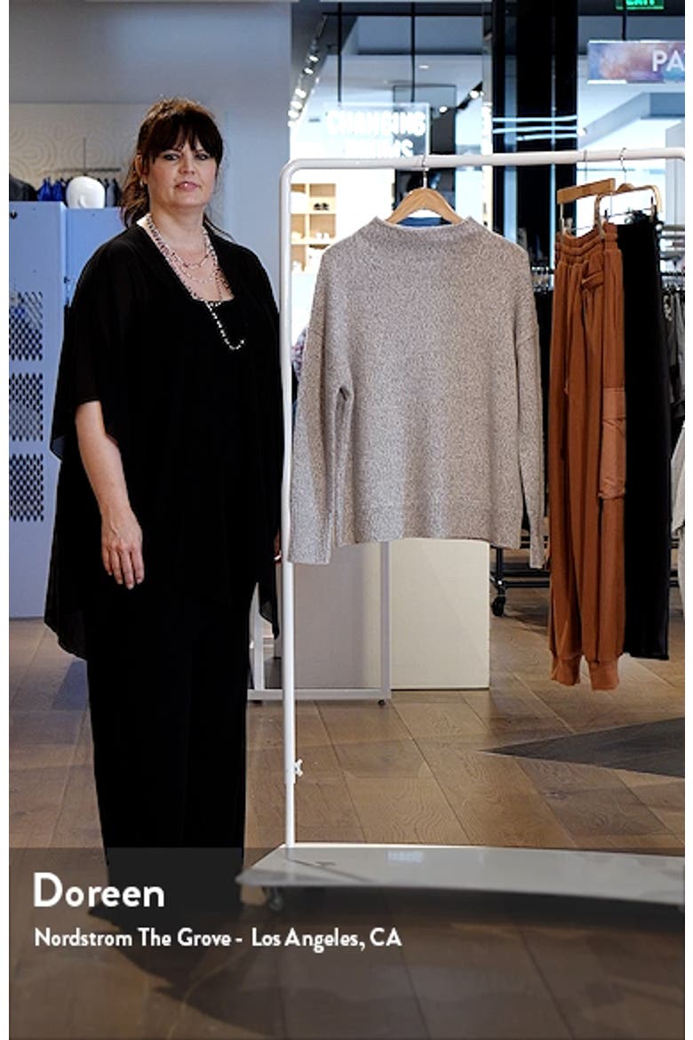 Marled Funnel Neck Wool Blend Sweater video