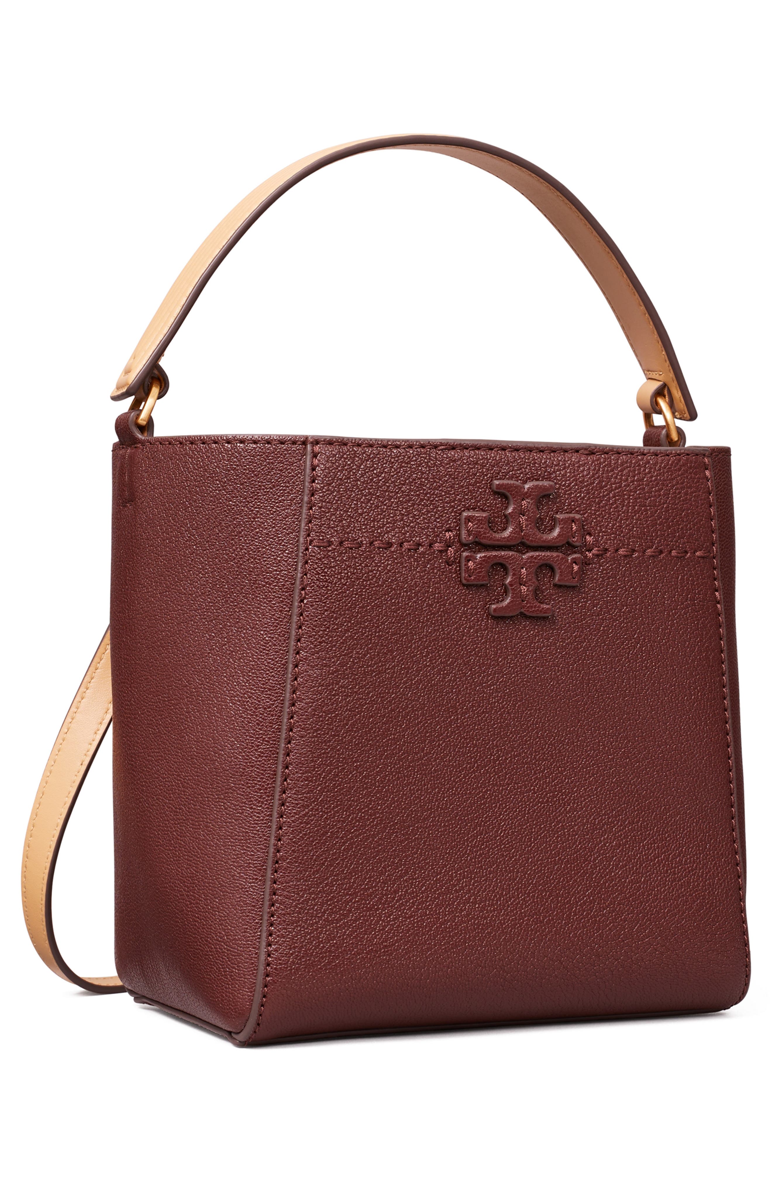 Tory Burch Small McGraw Leather Bucket Bag, Alternate, color, 