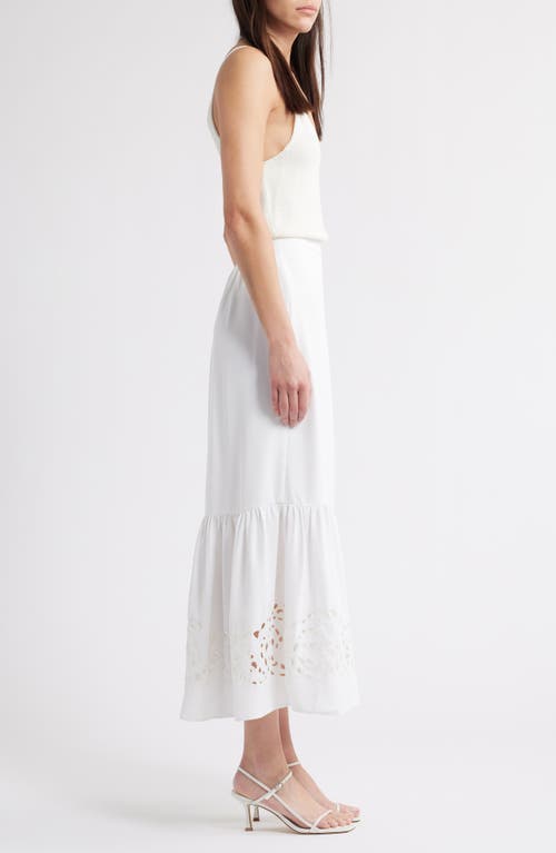 Halogen ® Eyelet Ruffle Midi Skirt In White