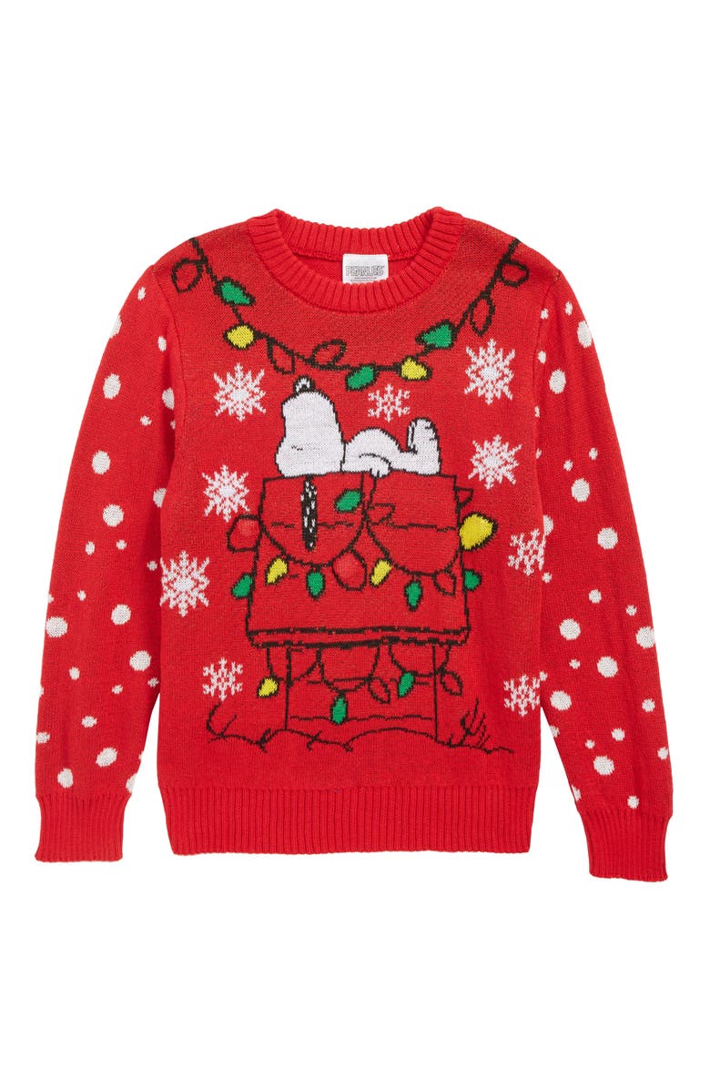 Jem x Peanuts<sup>®</sup> Snoopy<sup>®</sup> Light-Up Holiday Sweater, Main, color,