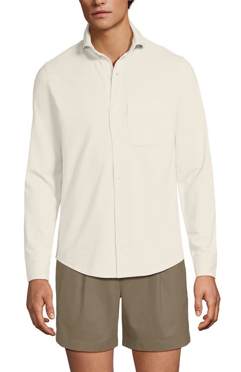 Long Sleeve Knit Travel Kit Oxford Shirt