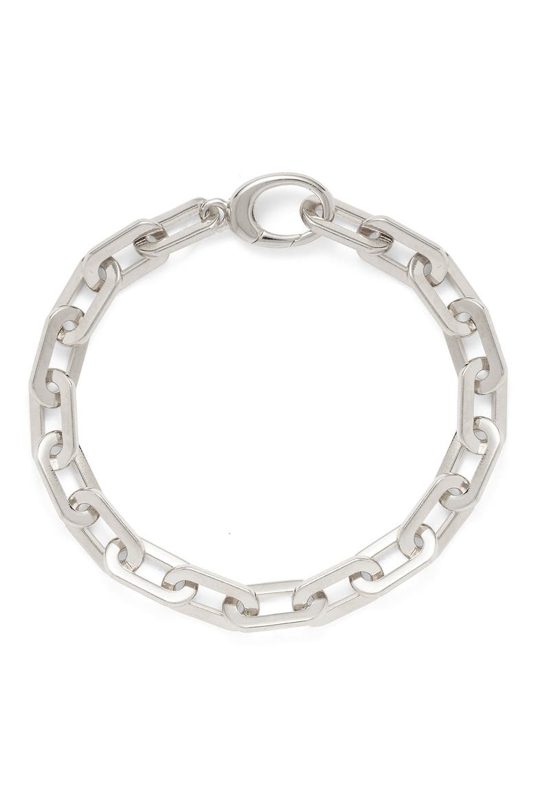 Octagon Chain Bracelet, Main, color, SILVER