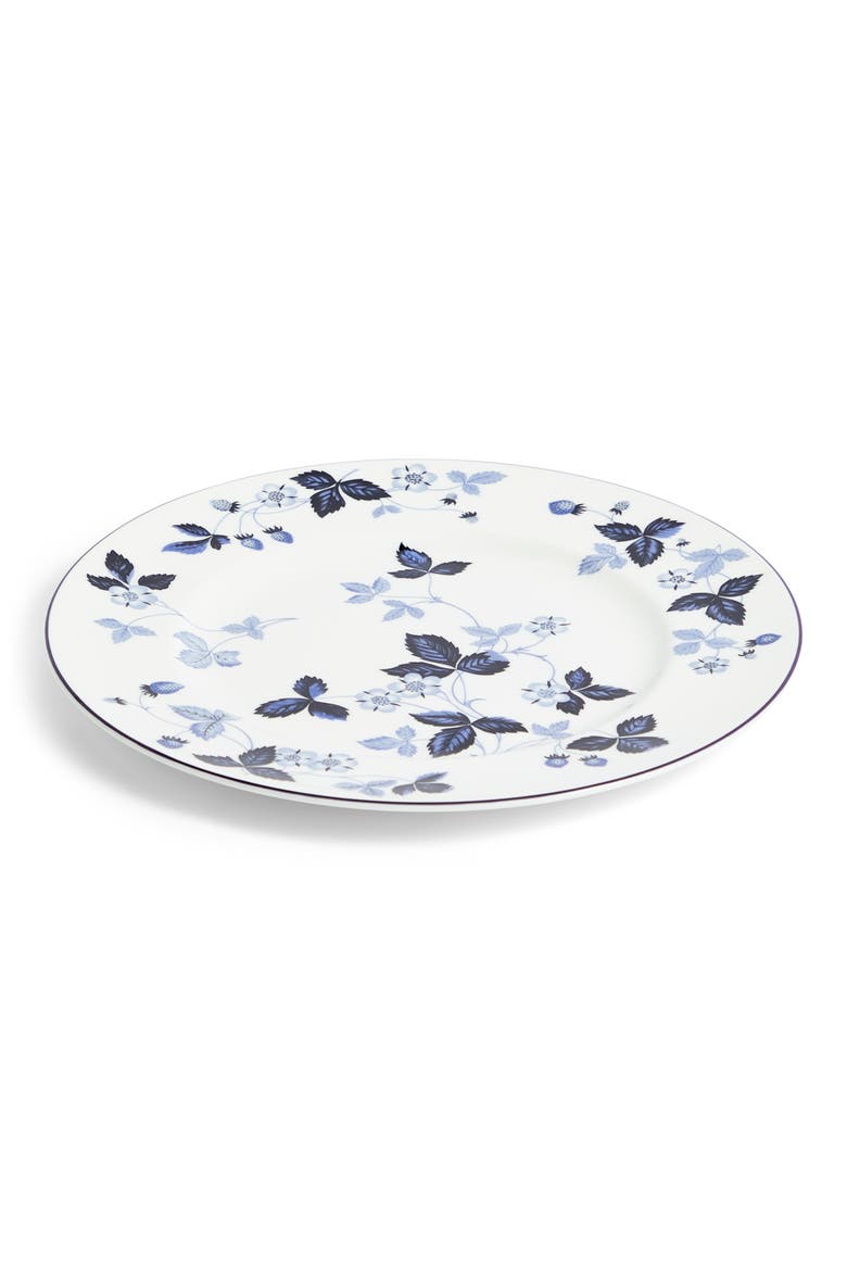 Wild Strawberry Inky Blue Bone China Dinner Plate, Main, color, BLUE
