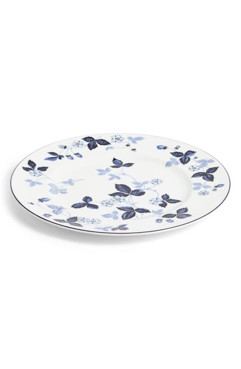 Wild Strawberry Inky Blue Bone China Dinner Plate