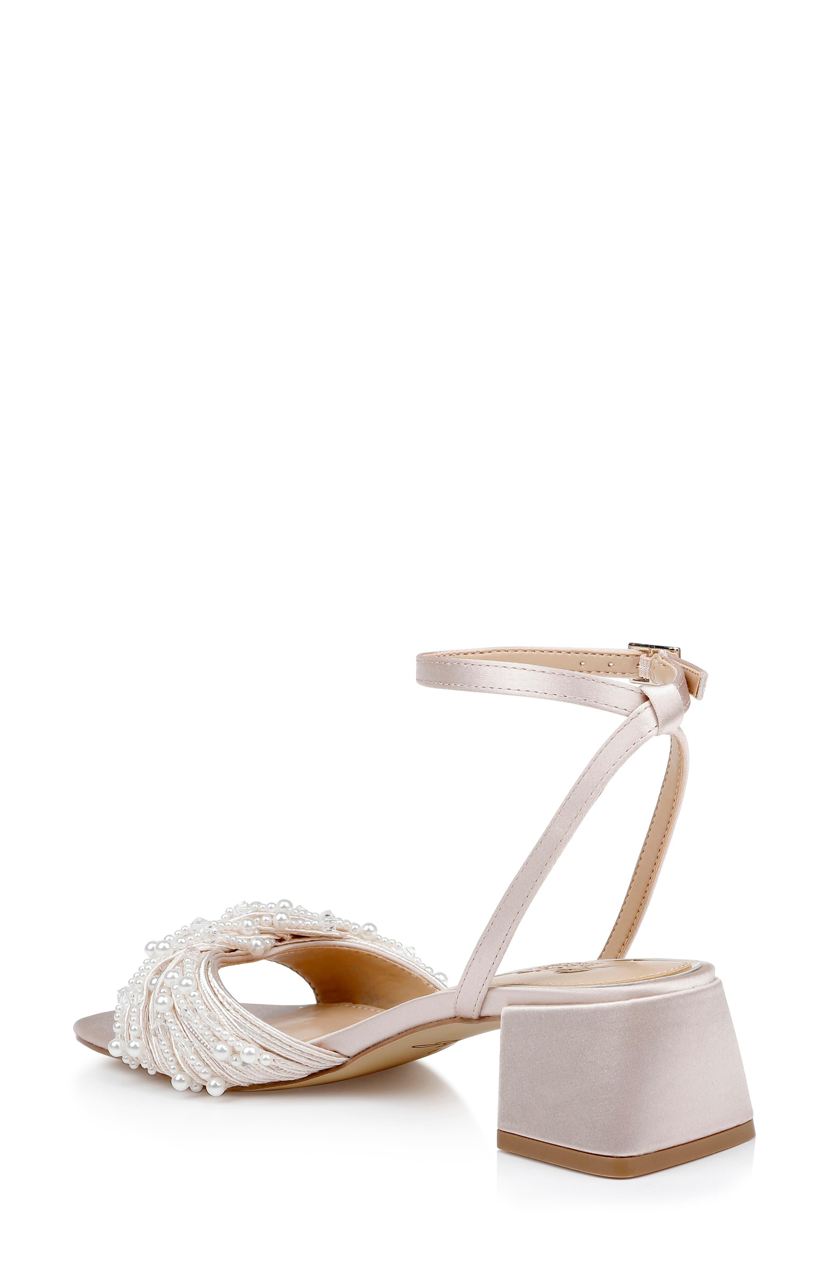 Jewel Badgley Mischka Fallon Ankle Strap Sandal, Alternate, color, Champagne Satin