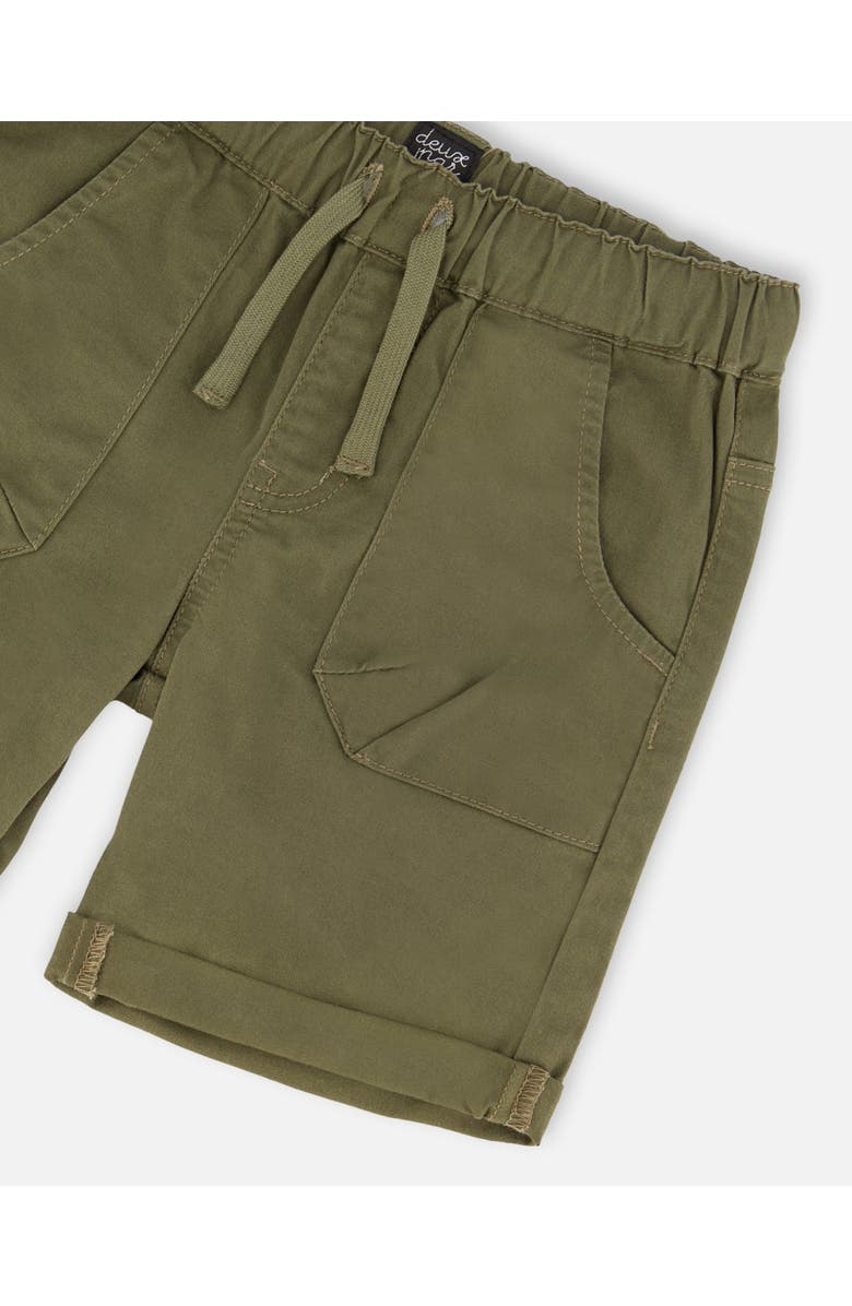 Deux par Deux Little Boy's Stretch Twill Short Dark Olive Green, Alternate, color,