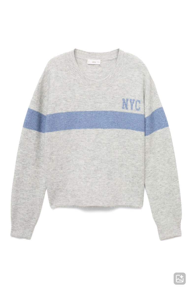 NYC Intarsia Stripe Sweater, Alternate, color, MEDIUM HEATHER GREY