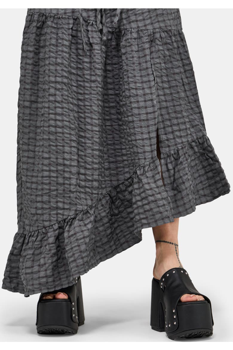 Nimira Check Asymmetrical Maxi Skirt, Alternate, color, Grey