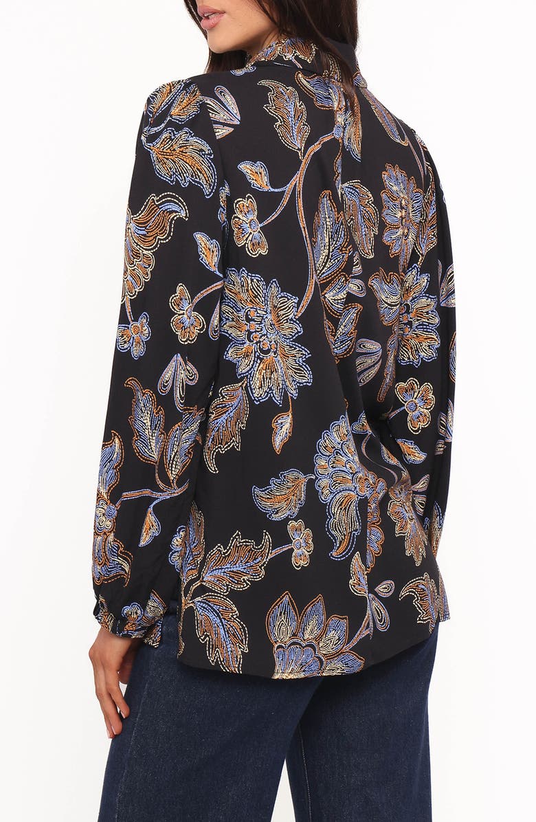 Petal & Pup Bennett Floral Button-Up Shirt, Alternate, color, Black Floral