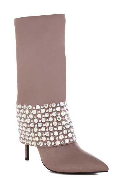 Basso Rhinestone Foldover Boot (Women)